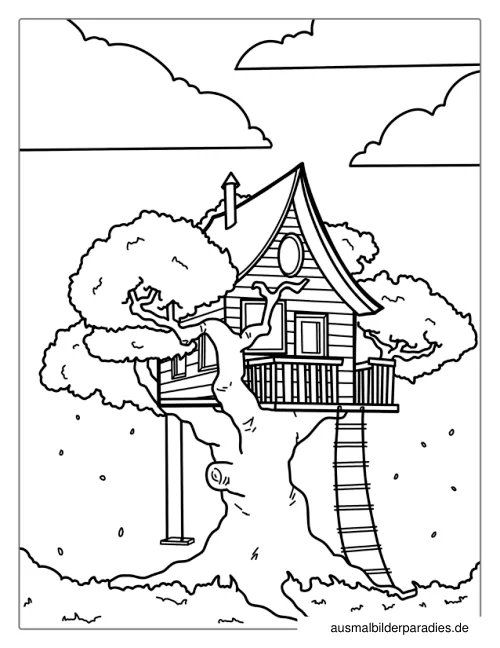 Haus Ausmalbild 34 - kostenlos zum Ausdrucken