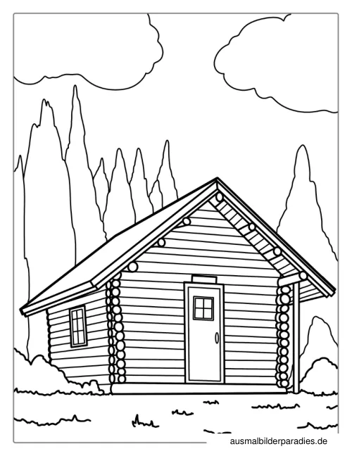 Haus Ausmalbild 35 - kostenlos zum Ausdrucken