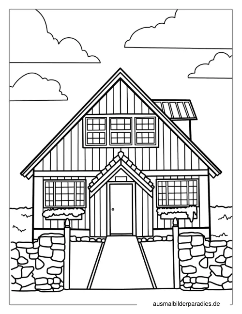 Haus Ausmalbild 36 - kostenlos zum Ausdrucken