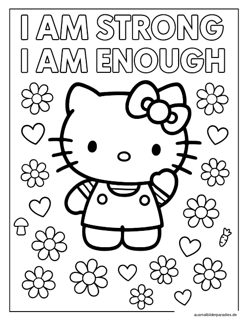 Hello Kitty Ausmalbild 12 - kostenlos zum Ausdrucken