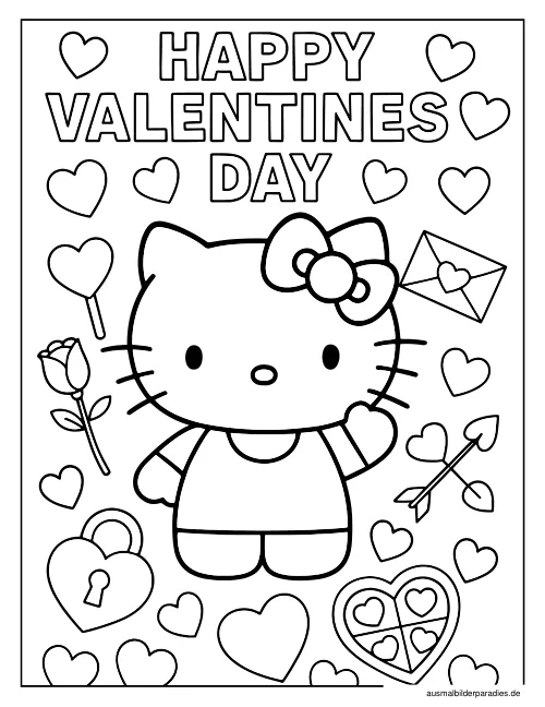 Hello Kitty Ausmalbild 14 - kostenlos zum Ausdrucken