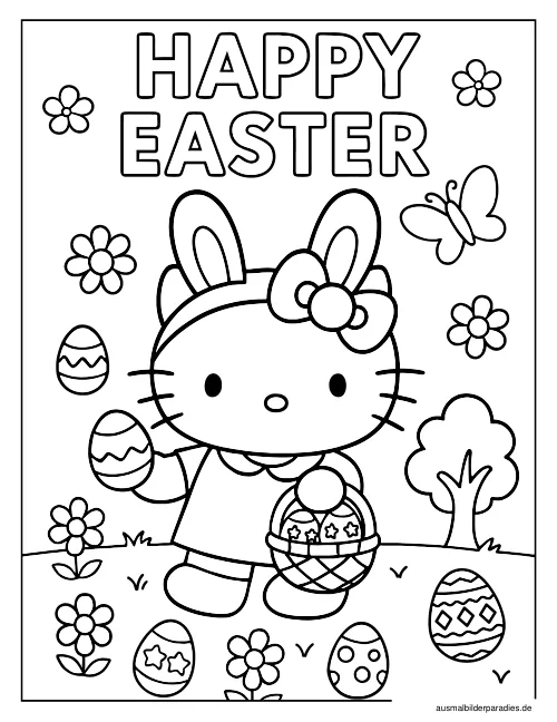 Hello Kitty Ausmalbild 16 - kostenlos zum Ausdrucken