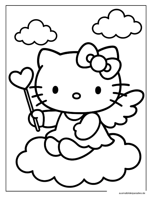 Hello Kitty Ausmalbild 17 - kostenlos zum Ausdrucken