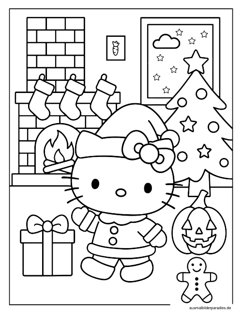 Hello Kitty Ausmalbild 18 - kostenlos zum Ausdrucken