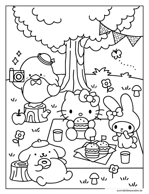 Hello Kitty Ausmalbild 19 - kostenlos zum Ausdrucken