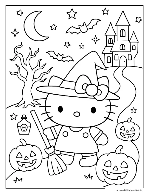 Hello Kitty Ausmalbild 2 - kostenlos zum Ausdrucken