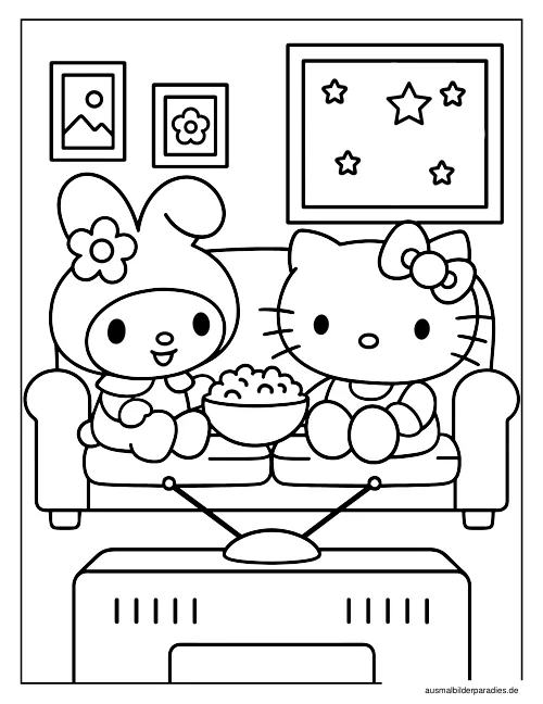 Hello Kitty Ausmalbild 22 - kostenlos zum Ausdrucken