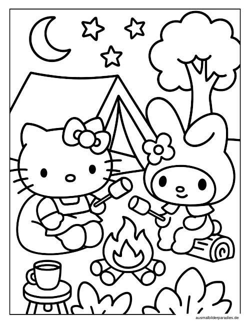 Hello Kitty Ausmalbild 23 - kostenlos zum Ausdrucken