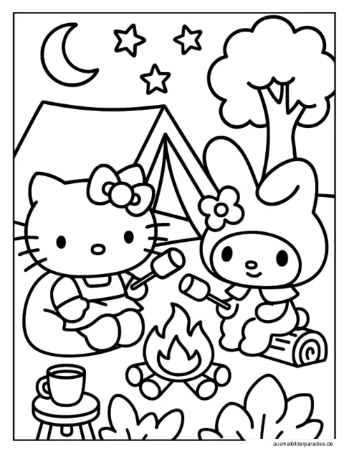 Hello Kitty Ausmalbild 24 - kostenlos zum Ausdrucken