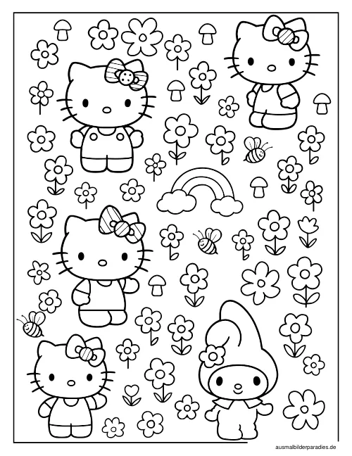 Hello Kitty Ausmalbild 25 - kostenlos zum Ausdrucken