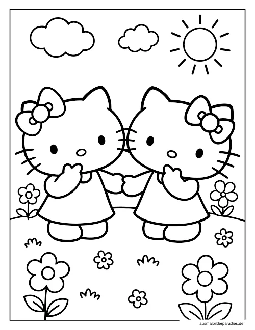 Hello Kitty Ausmalbild 26 - kostenlos zum Ausdrucken