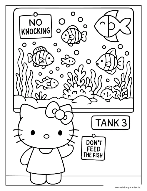 Hello Kitty Ausmalbild 27 - kostenlos zum Ausdrucken
