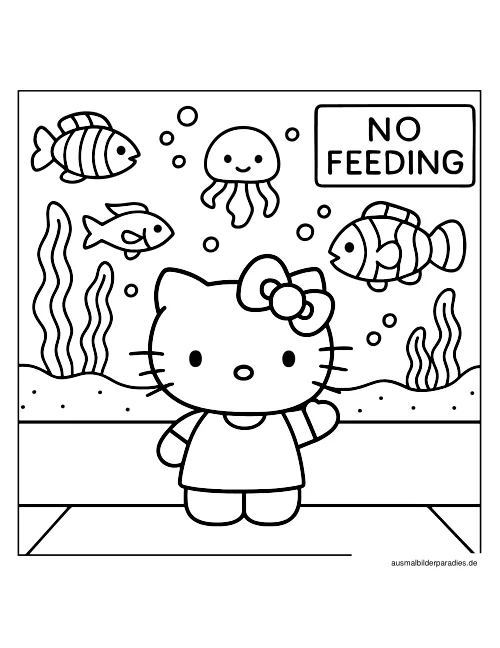 Hello Kitty Ausmalbild 29 - kostenlos zum Ausdrucken