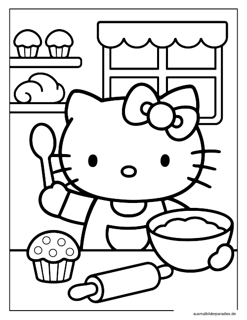 Hello Kitty Ausmalbild 31 - kostenlos zum Ausdrucken