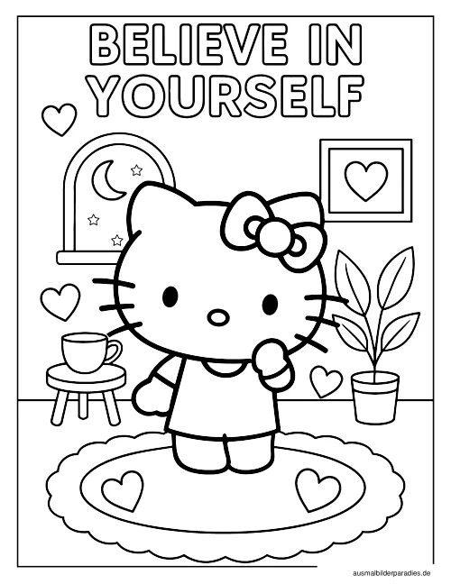 Hello Kitty Ausmalbild 32 - kostenlos zum Ausdrucken