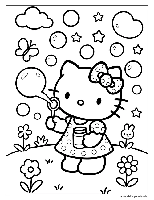 Hello Kitty Ausmalbild 34 - kostenlos zum Ausdrucken