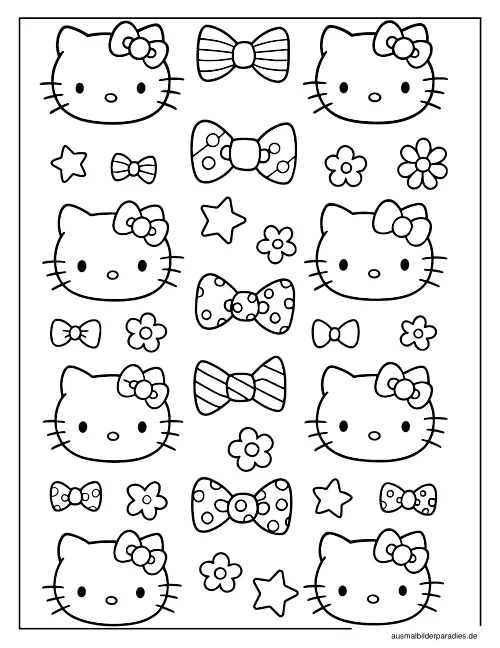 Hello Kitty Ausmalbild 36 - kostenlos zum Ausdrucken