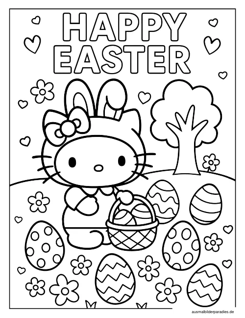 Hello Kitty Ausmalbild 4 - kostenlos zum Ausdrucken