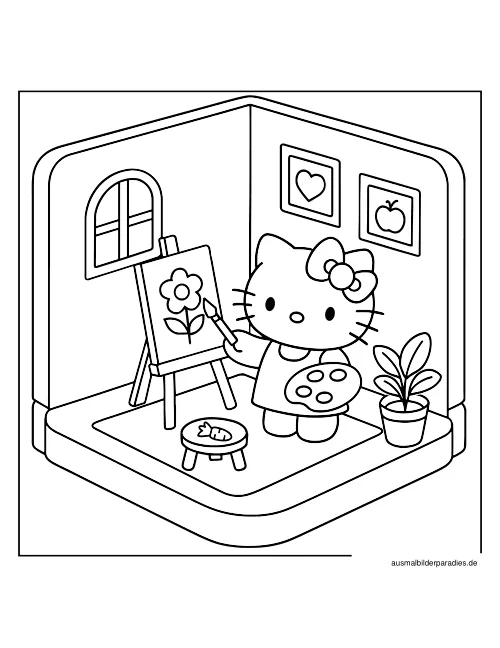 Hello Kitty Ausmalbild 8 - kostenlos zum Ausdrucken
