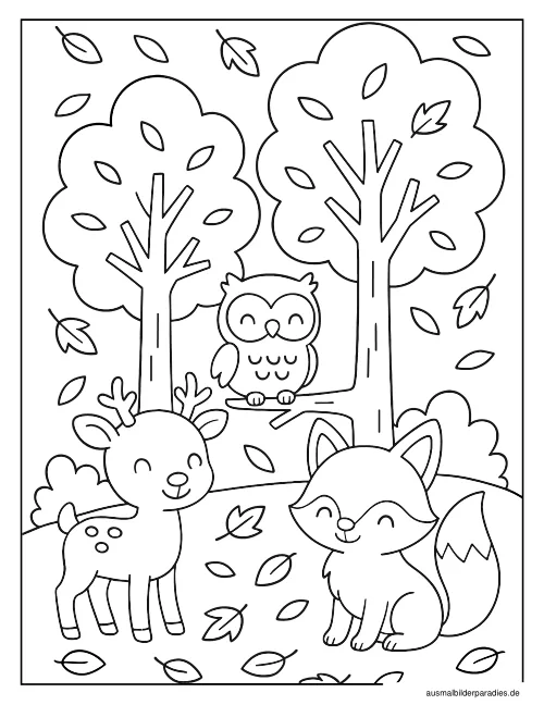 Herbst Ausmalbild 10 als Gratis-PDF Herbst Ausmalbild 10 - kostenlos zum Ausdrucken