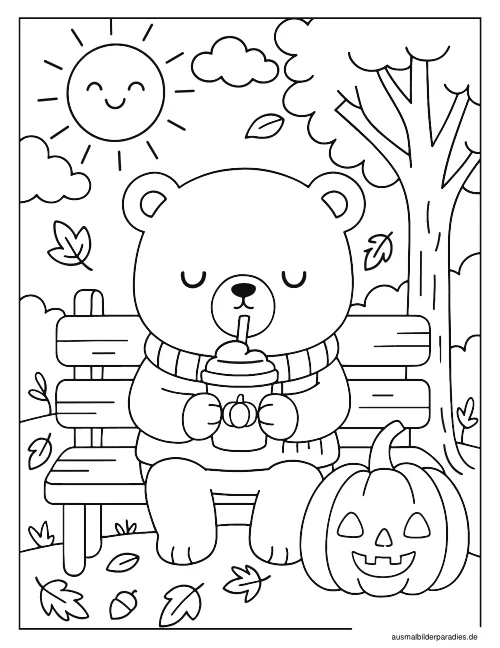 Herbst Ausmalbild 11 als Gratis-PDF Herbst Ausmalbild 11 - kostenlos zum Ausdrucken