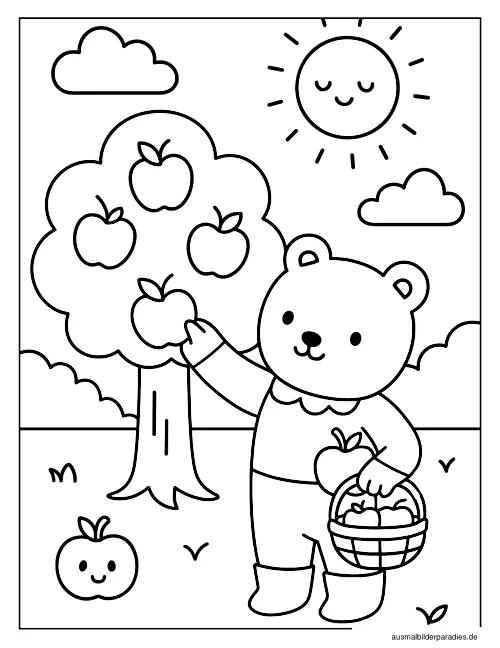 Herbst Ausmalbild 12 als Gratis-PDF Herbst Ausmalbild 12 - kostenlos zum Ausdrucken