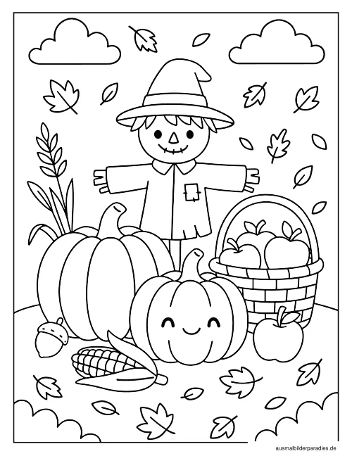 Herbst Ausmalbild 16 als Gratis-PDF Herbst Ausmalbild 16 - kostenlos zum Ausdrucken