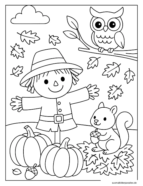 Herbst Ausmalbild 17 als Gratis-PDF Herbst Ausmalbild 17 - kostenlos zum Ausdrucken