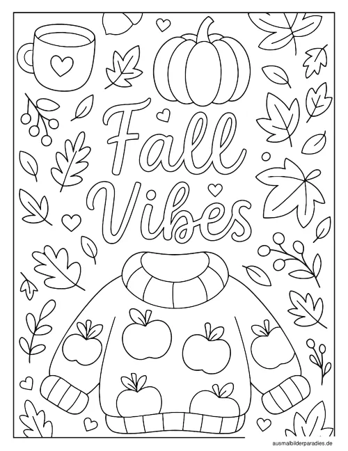 Herbst Ausmalbild 18 als Gratis-PDF Herbst Ausmalbild 18 - kostenlos zum Ausdrucken