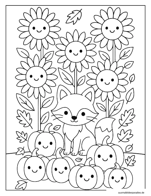Herbst Ausmalbild 19 als Gratis-PDF Herbst Ausmalbild 19 - kostenlos zum Ausdrucken