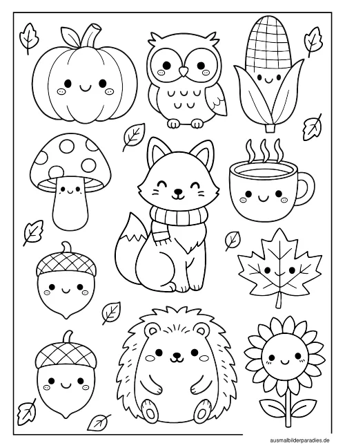 Herbst Ausmalbild 23 als Gratis-PDF Herbst Ausmalbild 23 - kostenlos zum Ausdrucken