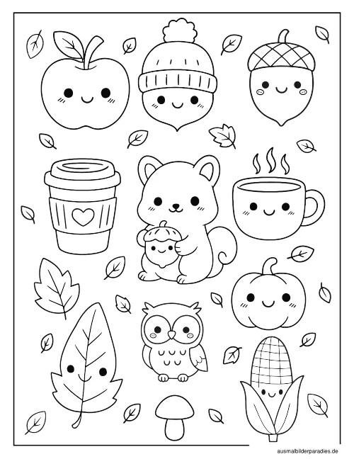 Herbst Ausmalbild 24 als Gratis-PDF Herbst Ausmalbild 24 - kostenlos zum Ausdrucken