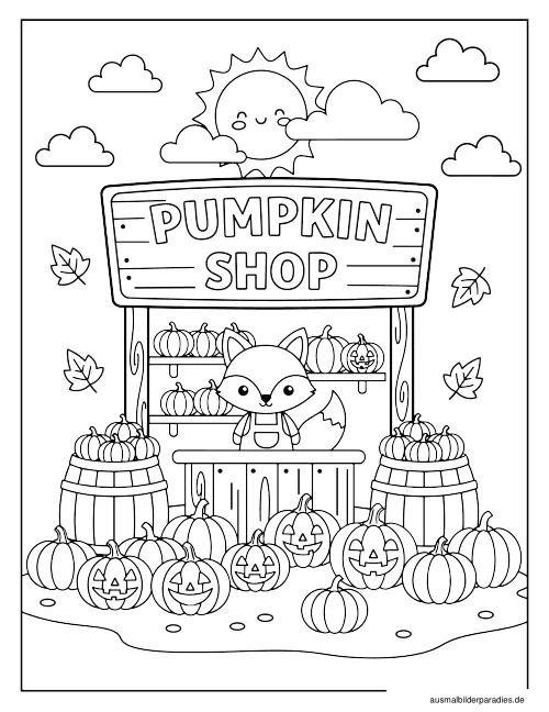 Herbst Ausmalbild 28 als Gratis-PDF Herbst Ausmalbild 28 - kostenlos zum Ausdrucken