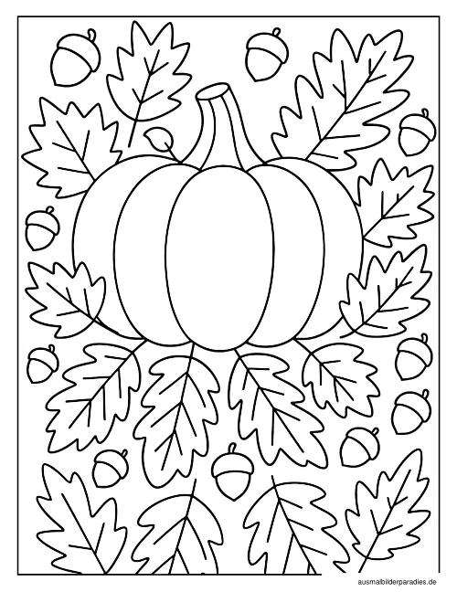 Herbst Ausmalbild 3 als Gratis-PDF Herbst Ausmalbild 3 - kostenlos zum Ausdrucken