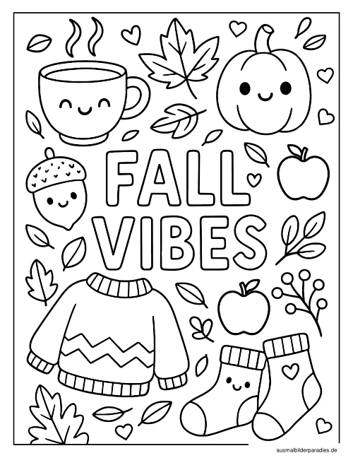 Herbst Ausmalbild 5 als Gratis-PDF Herbst Ausmalbild 5 - kostenlos zum Ausdrucken
