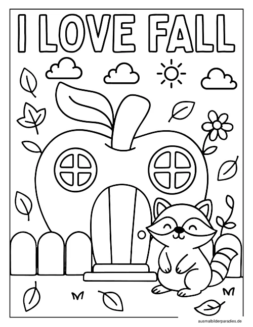 Herbst Ausmalbild 8 als Gratis-PDF Herbst Ausmalbild 8 - kostenlos zum Ausdrucken