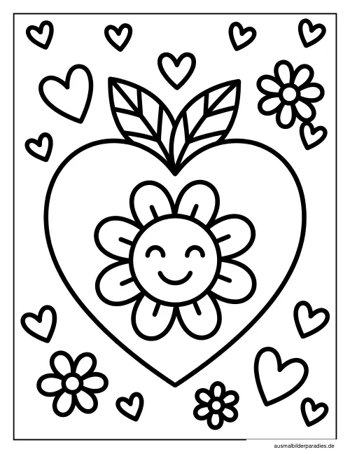 Herz Ausmalbild 12 als Gratis-PDF Herz Ausmalbild 12 - kostenlos zum Ausdrucken