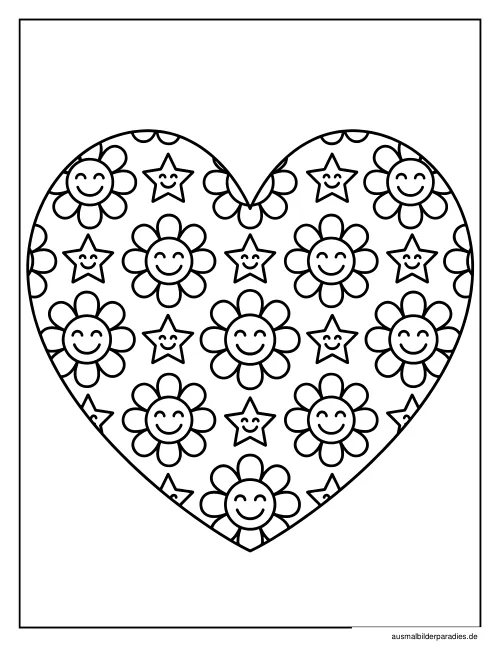 Herz Ausmalbild 13 als Gratis-PDF Herz Ausmalbild 13 - kostenlos zum Ausdrucken