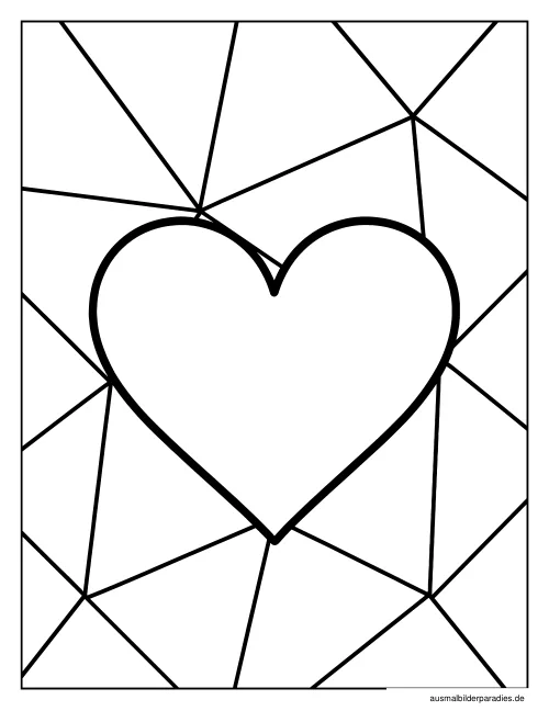 Herz Ausmalbild 14 als Gratis-PDF Herz Ausmalbild 14 - kostenlos zum Ausdrucken