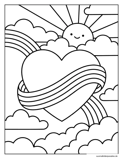 Herz Ausmalbild 18 als Gratis-PDF Herz Ausmalbild 18 - kostenlos zum Ausdrucken