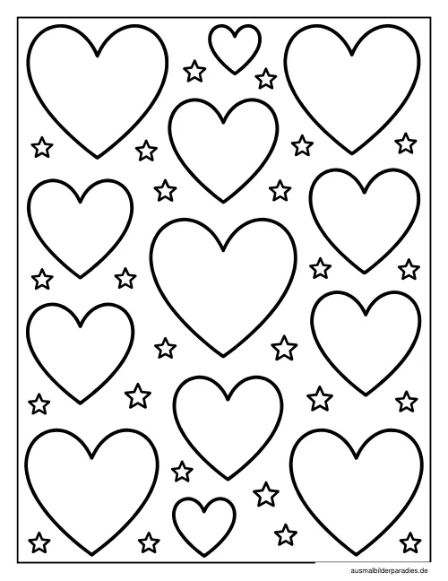 Herz Ausmalbild 20 als Gratis-PDF Herz Ausmalbild 20 - kostenlos zum Ausdrucken