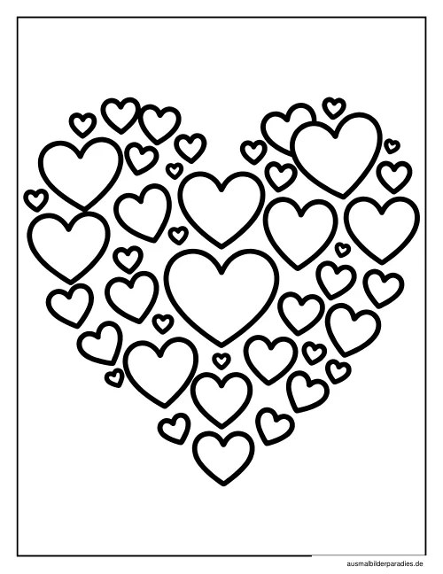 Herz Ausmalbild 21 als Gratis-PDF Herz Ausmalbild 21 - kostenlos zum Ausdrucken