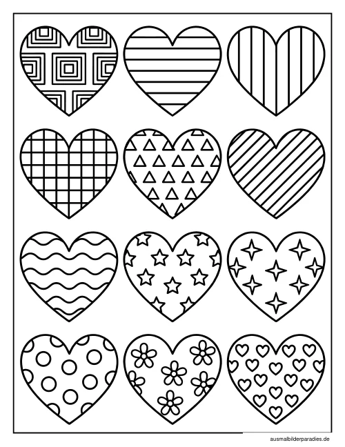 Herz Ausmalbild 22 als Gratis-PDF Herz Ausmalbild 22 - kostenlos zum Ausdrucken