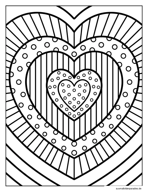 Herz Ausmalbild 27 als Gratis-PDF Herz Ausmalbild 27 - kostenlos zum Ausdrucken
