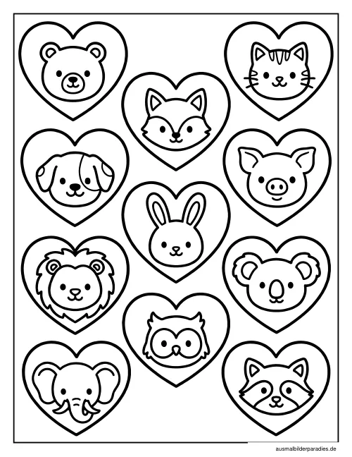 Herz Ausmalbild 3 als Gratis-PDF Herz Ausmalbild 3 - kostenlos zum Ausdrucken
