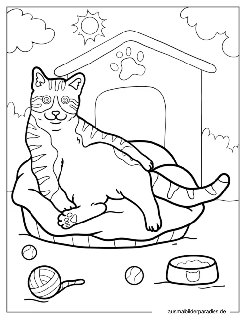 Katze Ausmalbild 12 - kostenlos zum Ausdrucken