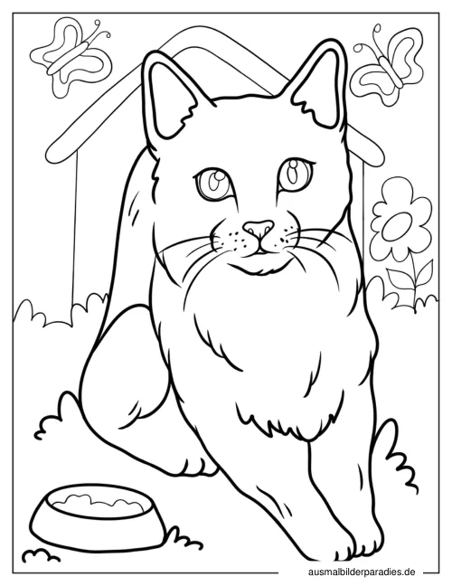 Katze Ausmalbild 13 - kostenlos zum Ausdrucken