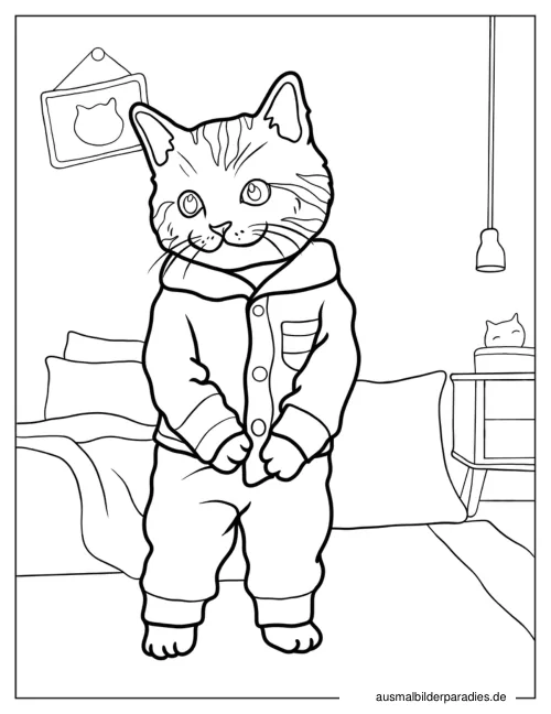 Katze Ausmalbild 14 - kostenlos zum Ausdrucken