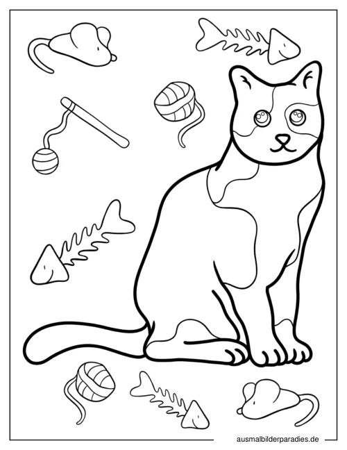 Katze Ausmalbild 15 - kostenlos zum Ausdrucken