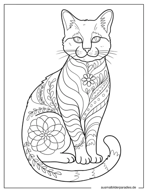 Katze Ausmalbild 18 - kostenlos zum Ausdrucken